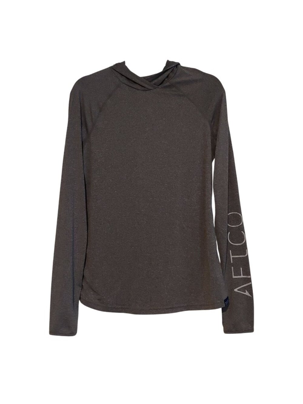 AFTCO Performance Hoodie Heather Gray Active Fishing Pullover Camping Hiking S